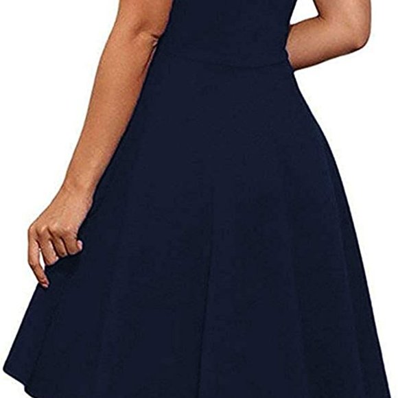 New Sarin Mathews Womens Off The Shoulder Short Sleeve High Low Cocktail Dress - Picture 9 of 16
